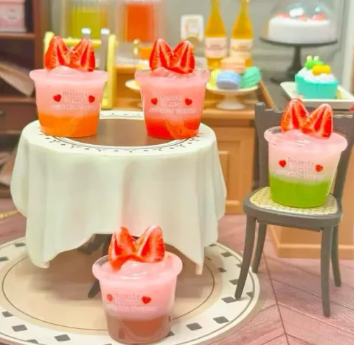 Strawberry Milkshake - Resin Miniature Food Toy