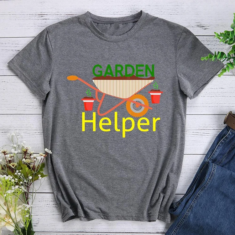 garden helper Round Neck T-shirt