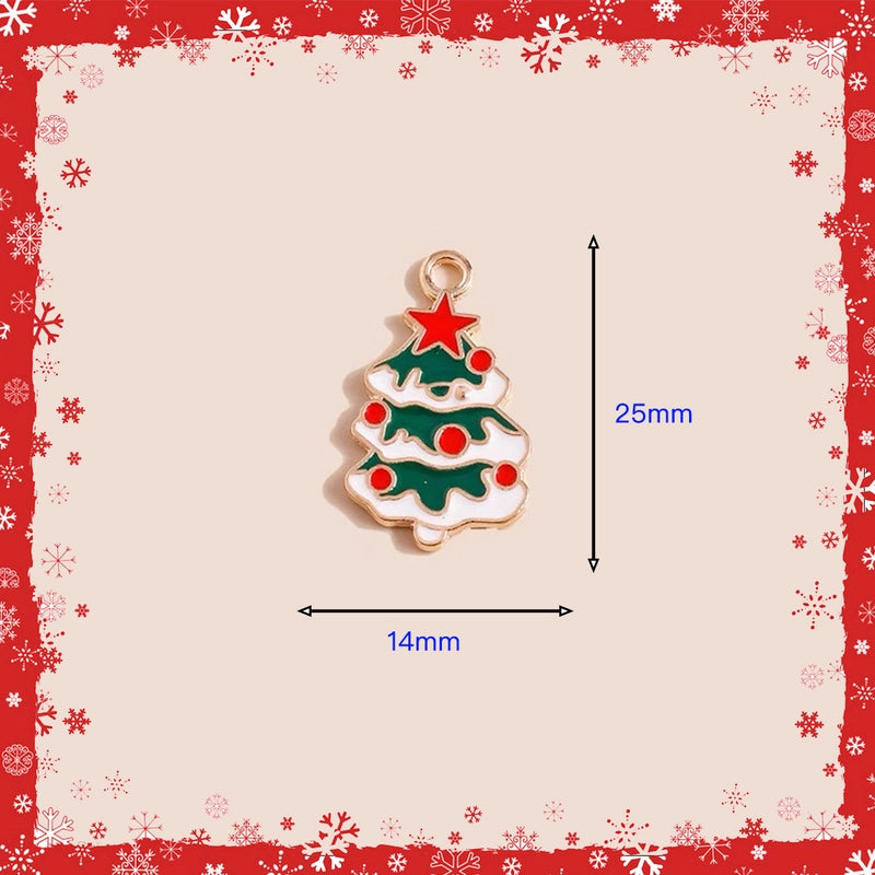 10 PCS/Package 13 * 20mm 15 * 22mm 17*24mm Alloy Rhinestones Bell Snowman Elk Pendant Jewelry Accessories