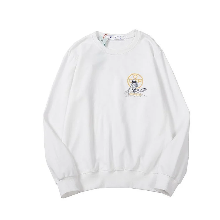 Off White Sweatshirts Autumn and Winter Ow Outer Space Astronauts Arrow Fashion Brand Crew Neck Casual Loose Men's Women's Pullover