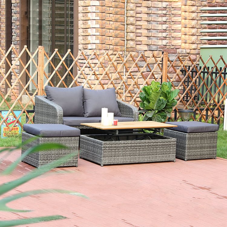 Homemys 2 Seat Outdoor Lift Sofa Coffee Table Set