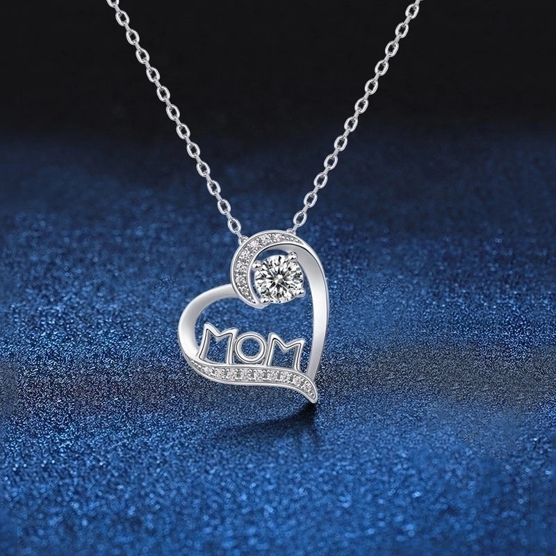 925 Sterling Silver Moissanite Plating Inlay Geometric Pendant Necklace