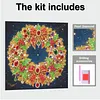 DIY Special Shape Diamond Painting Pearl Art With Inner Frame Kit 25x25cm(Christmas wreath)