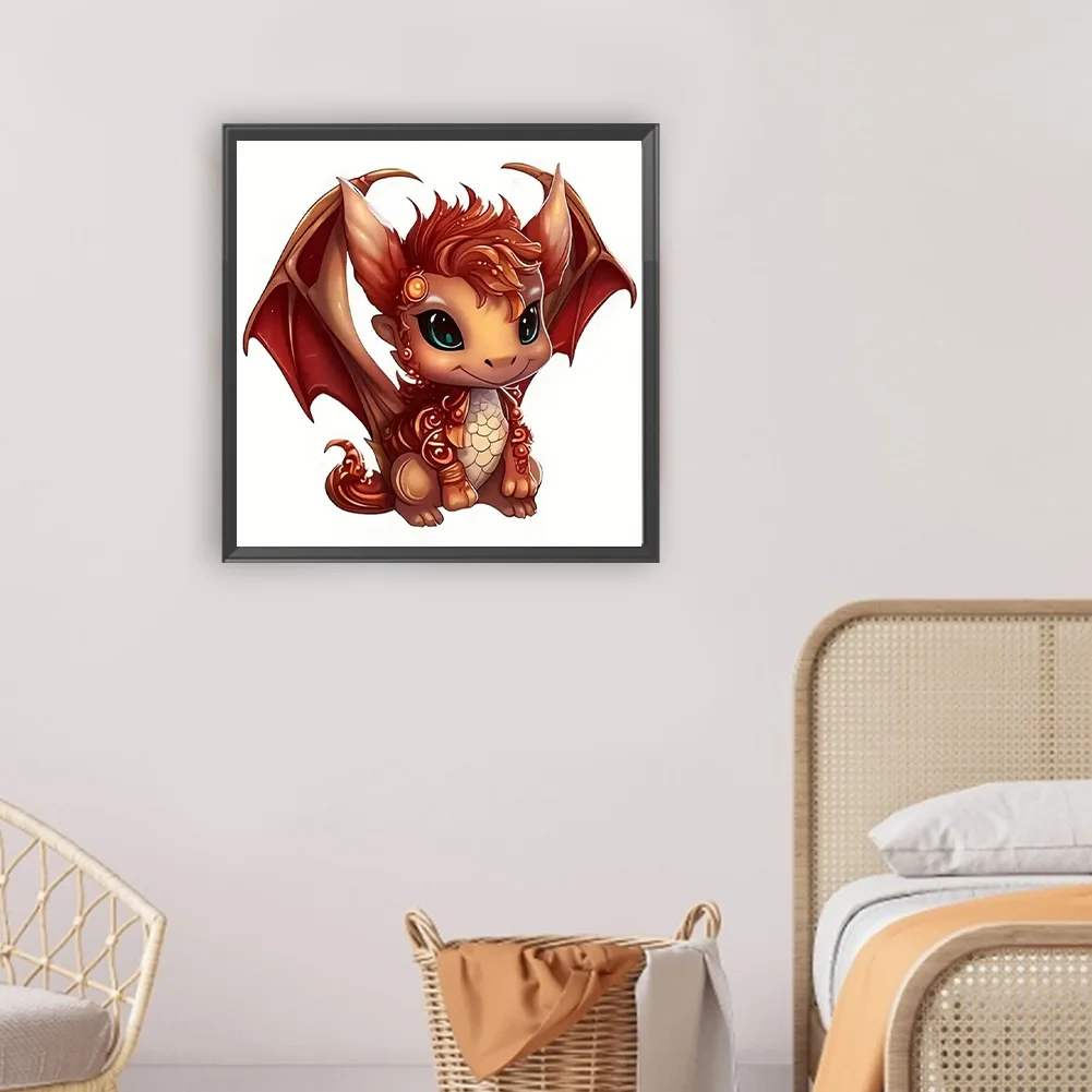 Full Round Diamond Painting 30*30cm - Little Dragon