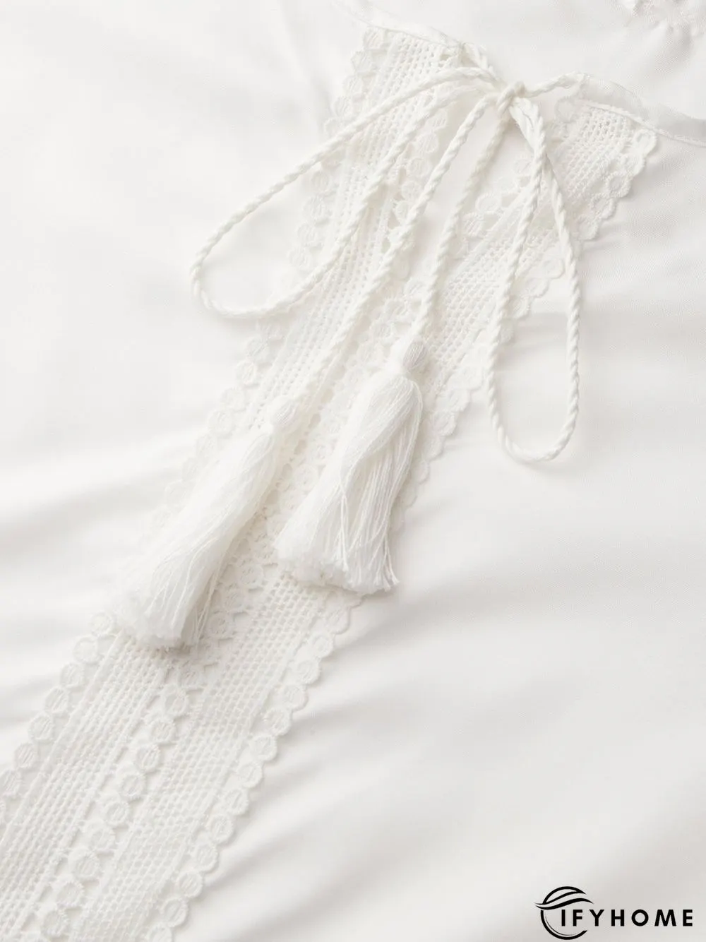 Half Sleeve Holiday Cotton-Blend Plain Weaving Dress | IFYHOME
