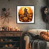 Halloween K&uuml;rbis Skelett - runder Bohrer Diamantmalerei - 40*40cm