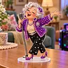 DIY Pearl Diamond Painting Acrylic Stand, Double-Sided Printed Tabletop Decoration, Special Shaped Diamond Art Craft Kit for Home Decor(Grandma)	
