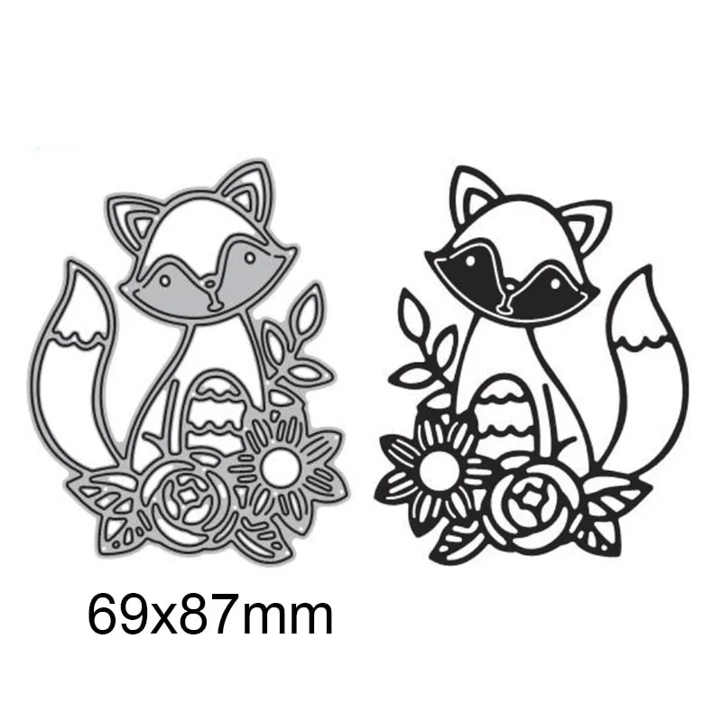 Cute Little Fox Metal Cutting Dies For DIY Scrapbook Cutting Die Paper Cards Embossed Decorative Craft Die Cut New