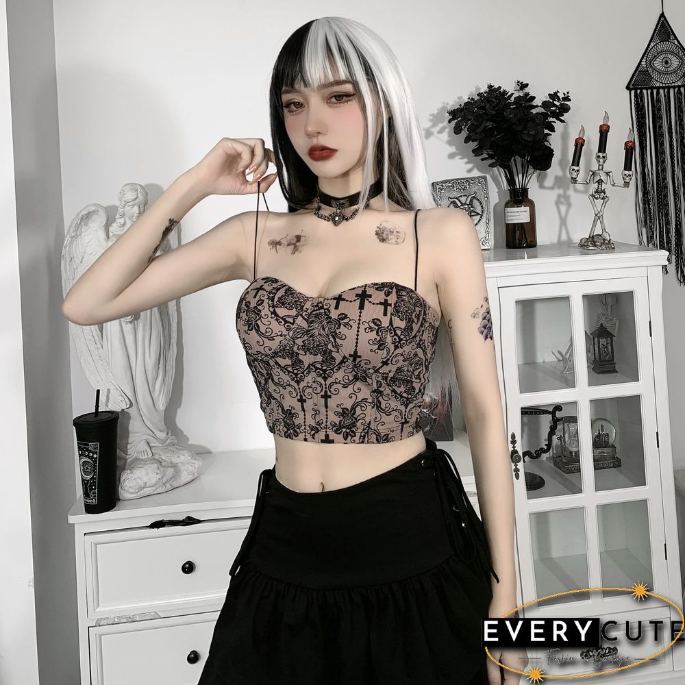 Gothic Aesthetic Bodycon Corset Tops Women Elegant Bra Build Basic Sexy Camisole