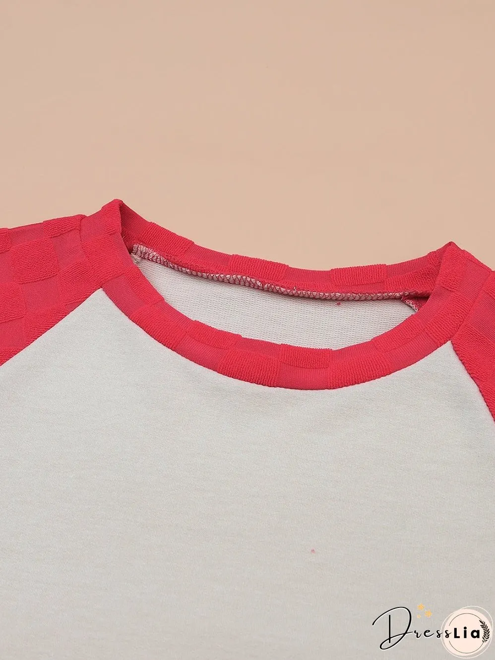 Cozy Apricot Color Block Long Sleeve Knit Top
