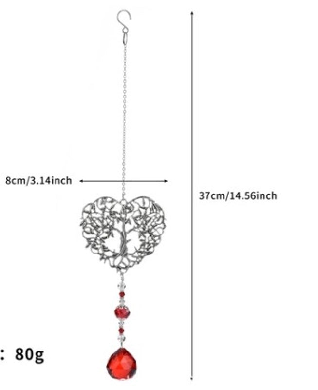 Christmas Vintage Style Minimalist Tree Heart Shape Artificial Crystal Wall Art