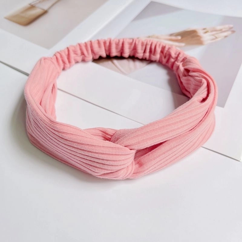 Casual Minimalist Stripe Solid Color Cloth Stripe Hair Band