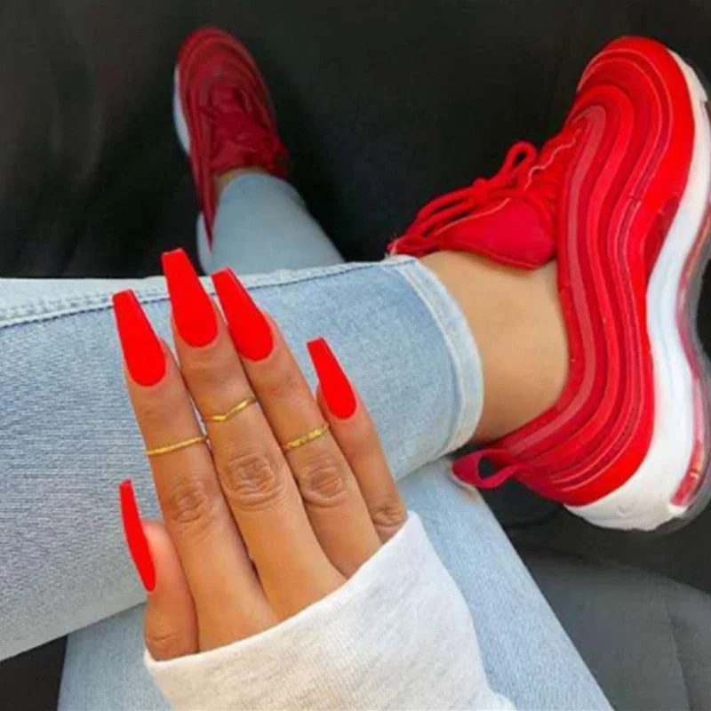 Women Sneakers Breathable Mesh Running Shoes for Women Fashion Bling Casual Shoes Lace Up Platform Sports Shoes Plus Size 35-43