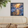 Coucher de soleil dans la neige, bricolage, bricolage, per&ccedil;age rond 5d, pierres pr&eacute;cieuses, kits de peinture en diamant, peintures &agrave; points en diamant, peintures artistiques illustr&eacute;es, arts, pour adultes/d&eacute;butants, id&eacute;e cadeau d&eacute;coration murale