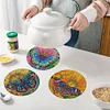 4Pcs Wooden Butterfly Flower Plant DIY Diamond Painting Placemats with Holder