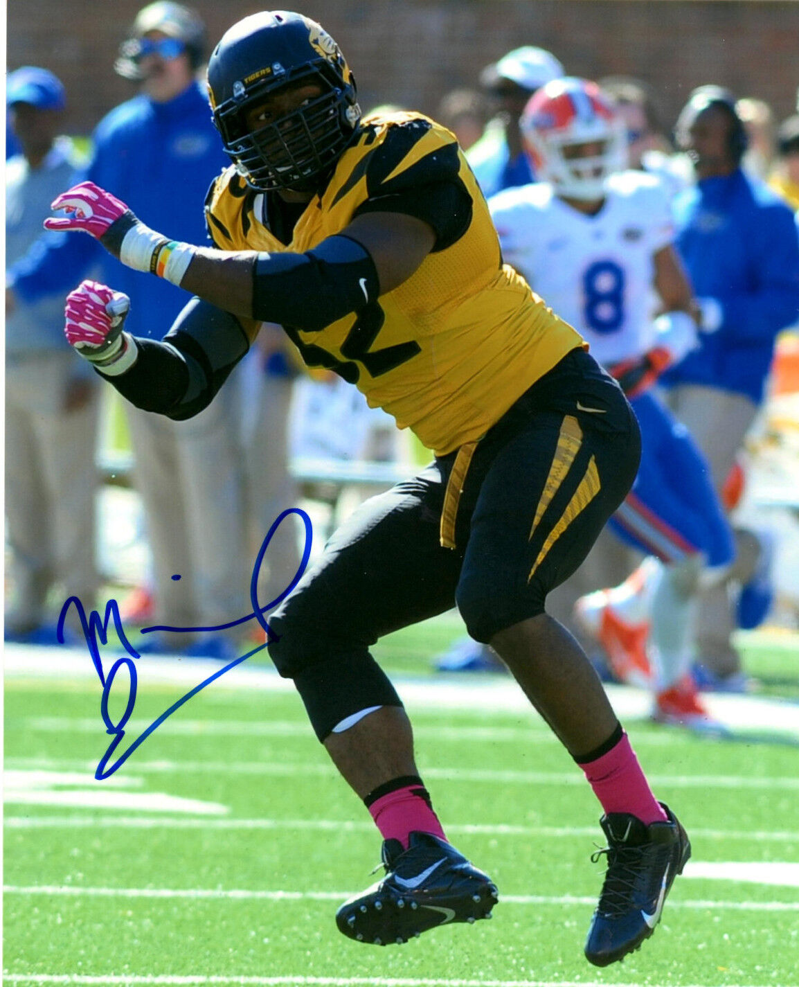 Michael Sam Missouri Tigers hand signed autographed 8x10 football Photo Poster painting Rams COA