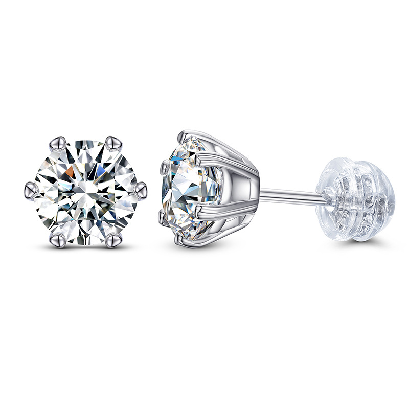  S925 Sterling Silver Moissanite Stud Earring for Men Women Wedding Earrings Bling Ice Out Hip Hop Rapper Jewelry Gift