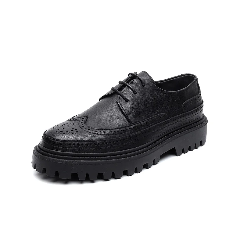 Colourp Colourp Small Leather Shoes Male Korean Version Fashion Versatile Teen British Hairstylist Block Men's Shoes 21260-R
