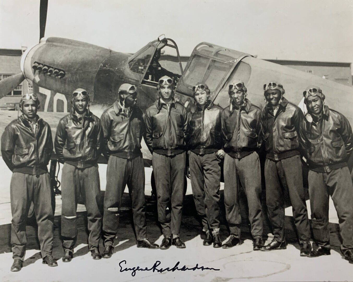 EUGENE RICHARDSON HAND SIGNED 8x10 Photo Poster painting TUSKEGEE AIRMEN AUTOGRAPH AUTHENTIC