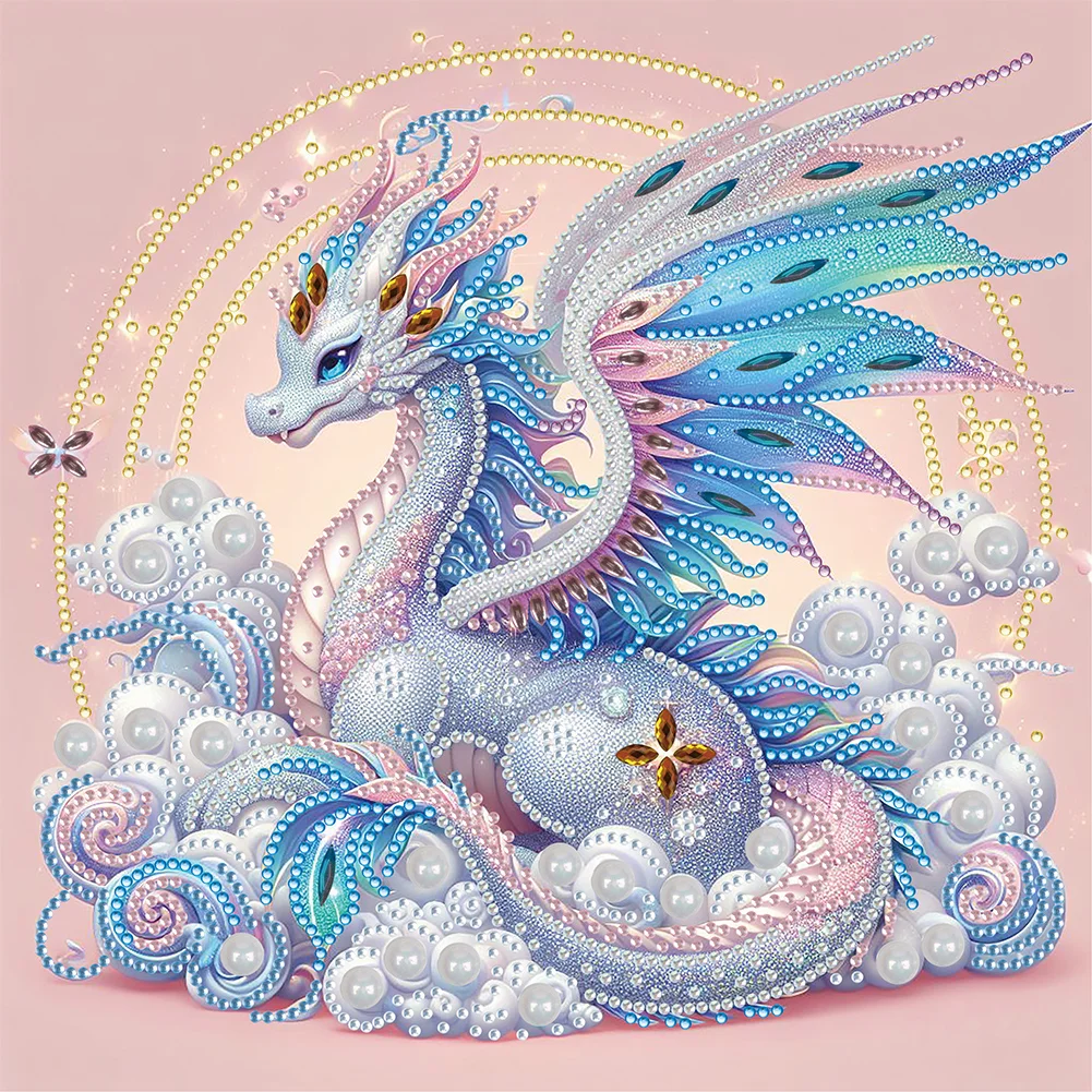 Diamond Painting - Partial Special Shaped Drill - Dragon(Canvas|30*30cm)