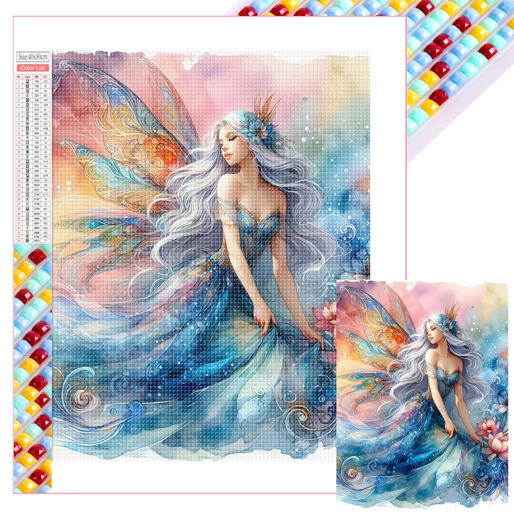 Full Square Diamond Painting - Butterfly Fairy(Canvas|35*45cm)