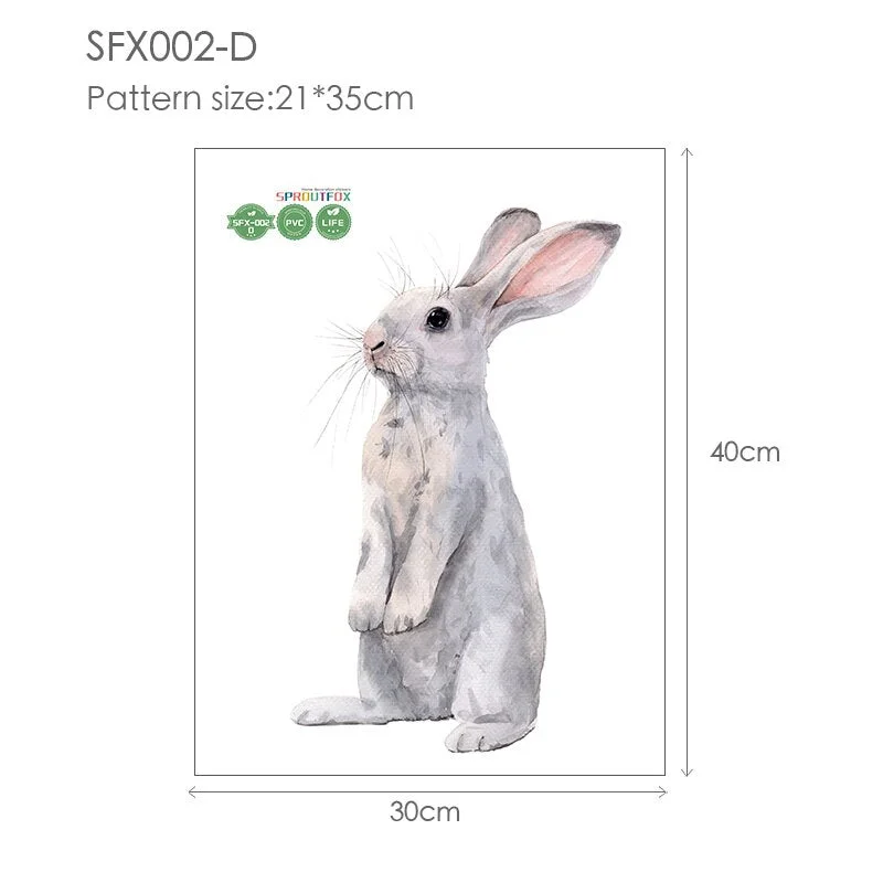 30*40cm Wall Stickers Home Decor Living Room Two Cute Rabbits Removable Home Living Room Decoration Mural Bunny Stickers