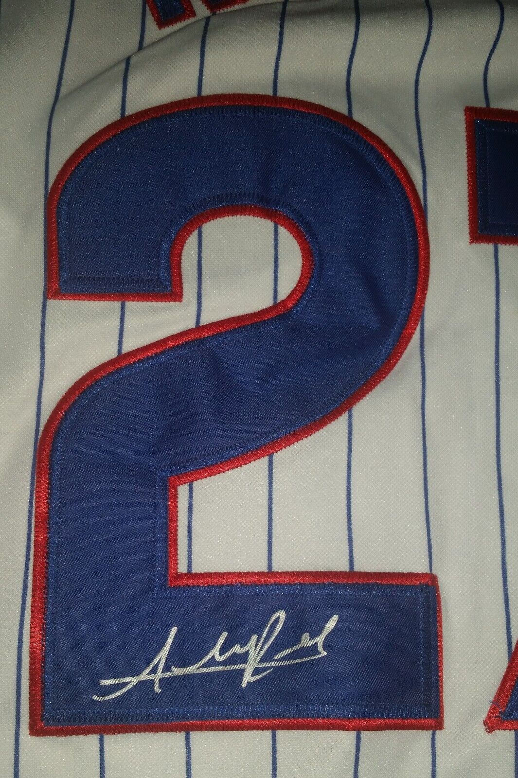 ADDISON RUSSELL 'CHICAGO CUBS' 2016 WORLD SERIES SIGNED WHITE JERSEY *COA 5