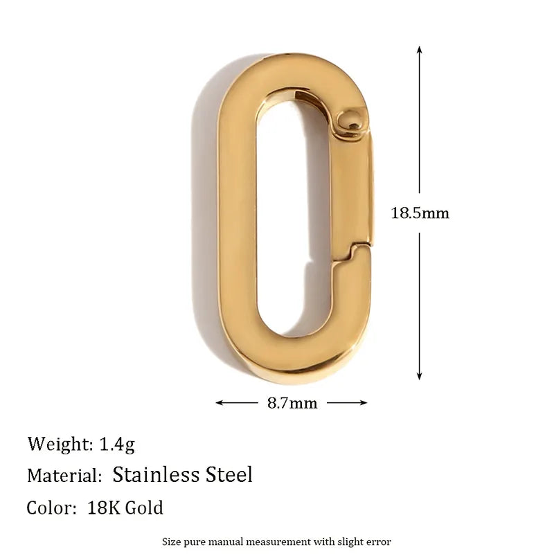 1 Piece 13.5*23mm 9.2*19.8mm 9.5*15mm 304 Stainless Steel 18K Gold Plated Geometric Round Oval Jewelry Accessories Pendant