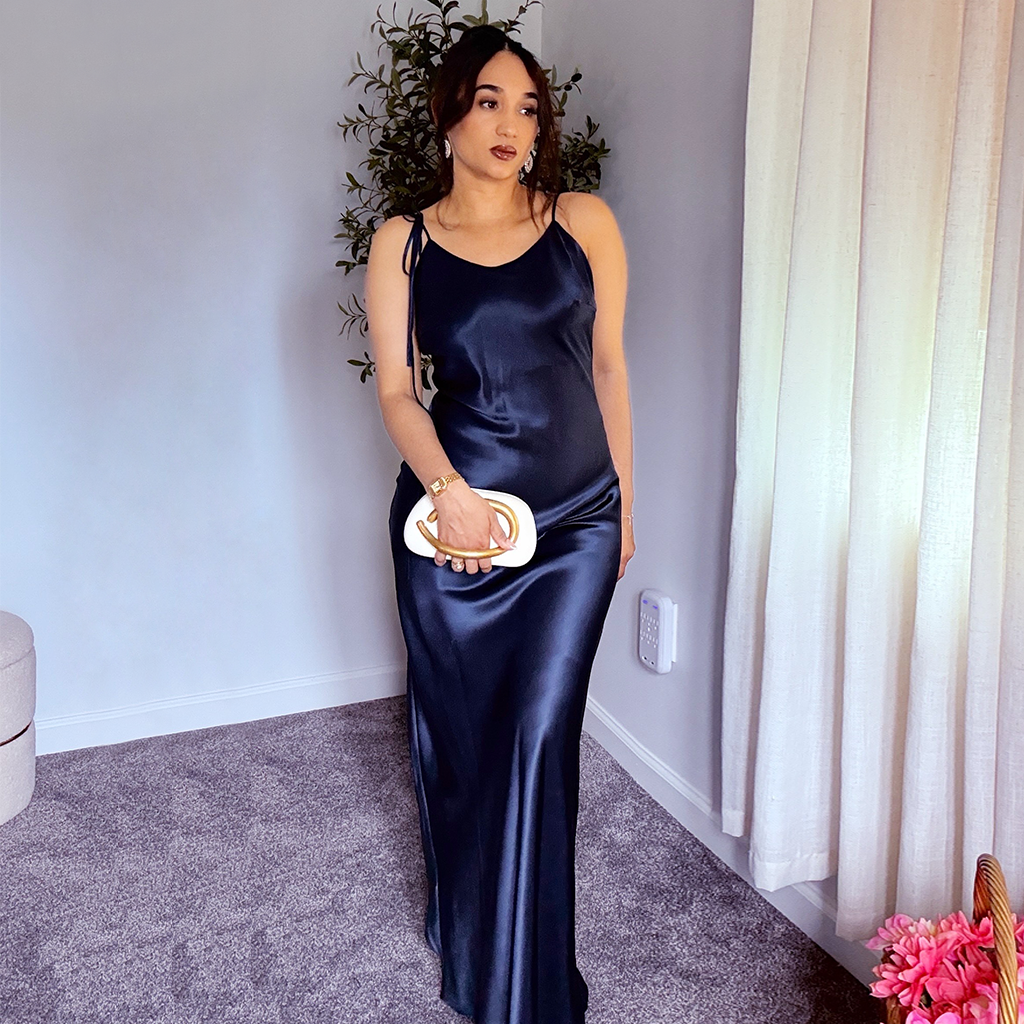 Long Silk Dress with Open Back for the Party REAL SILK LIFE