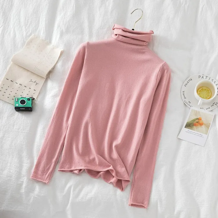 Turtleneck Women Sweaters 2020 Autumn Winter Sweater Knitted Pullover Long Sleeve Woman Sweaters Tops Soft Jumper Pull Femme