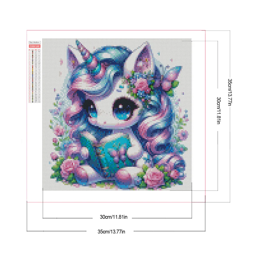 Diamond Painting - Full Square Drill - Read Unicorn(Canvas|35*35cm)