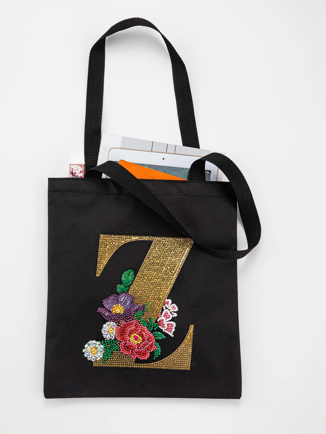 DIY Diamonds Painting Handbag Linen Shopping Bag Portable Fashion for Work