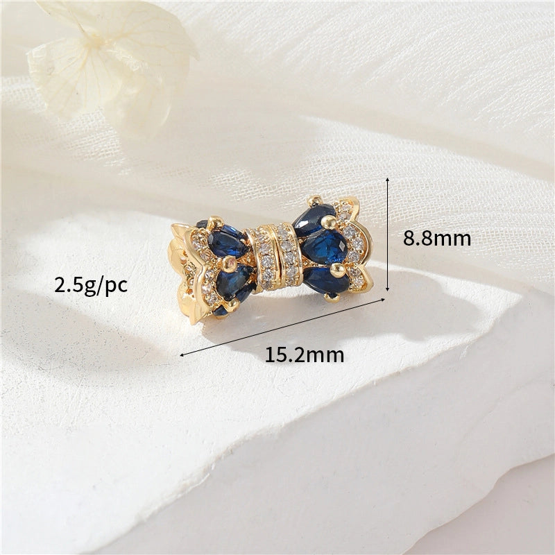 Zhongxing 14K Color Retaining Micro Inlaid Zircon Screw Buckle Small Waist Pearl Buckle DIY Bracelet Necklace Connecting Buckle Accessories