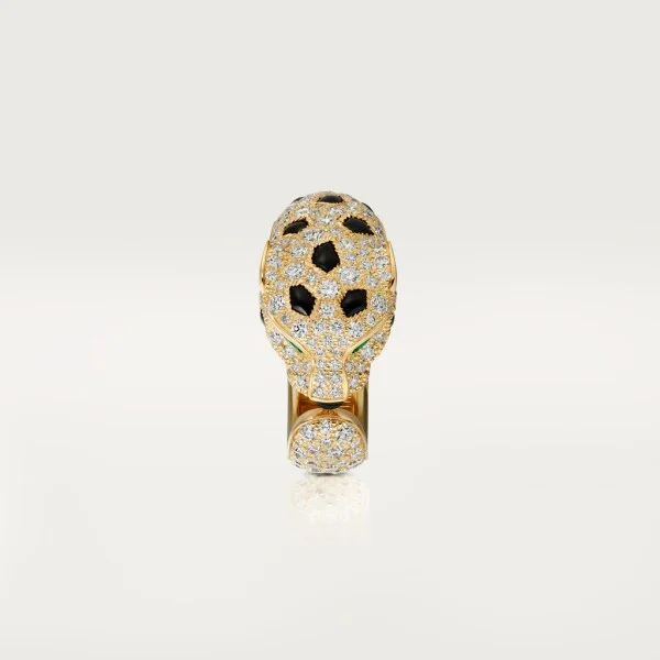 Panthere de Cartier ring, medium model, semi-paved yellow gold, emeralds, onyx, diamonds