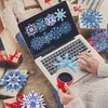 (US Local)8Pcs Wooden Snowflake Diamond Painting Coasters for Art Craft for Home Office