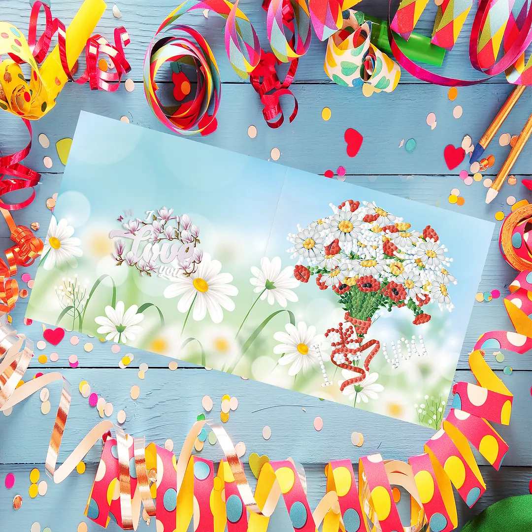 8PCS Flowers DIY Diamond Painting Greeting Card Kits with Envelopes Diamond Art Greeting Cards Diamond Art Cards Kits for Adults DIY Crafts Family Friend Gifts