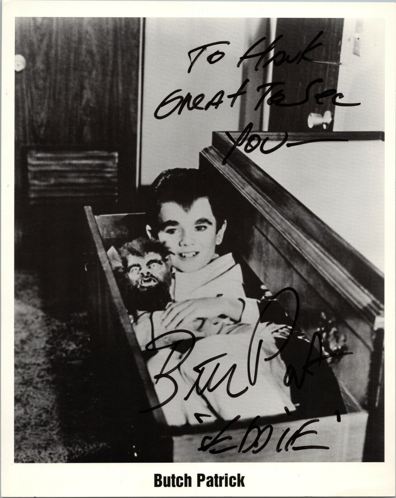 ~~ BUTCH PATRICK Authentic Hand-Signed Eddie Munster