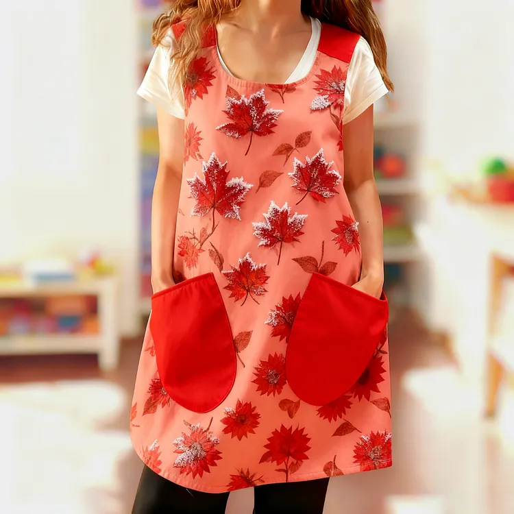 Maple Leaf Cross Strap Apron