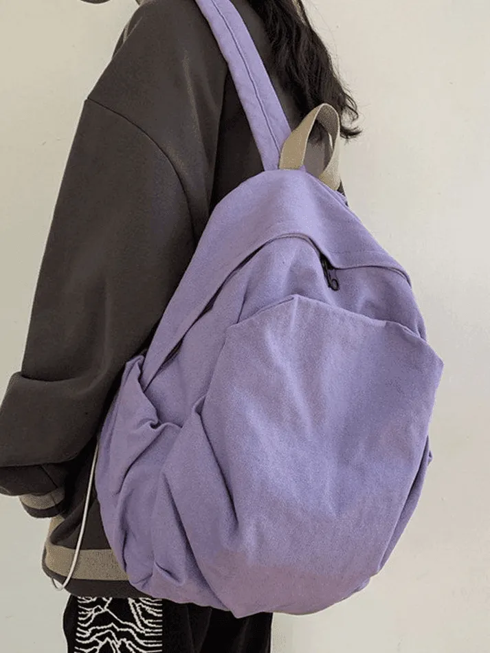 Brownm Vintage Wash College School Backpack