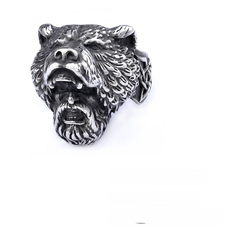 Retro Punk Bear 304 Stainless Steel Polishing Men'S Rings