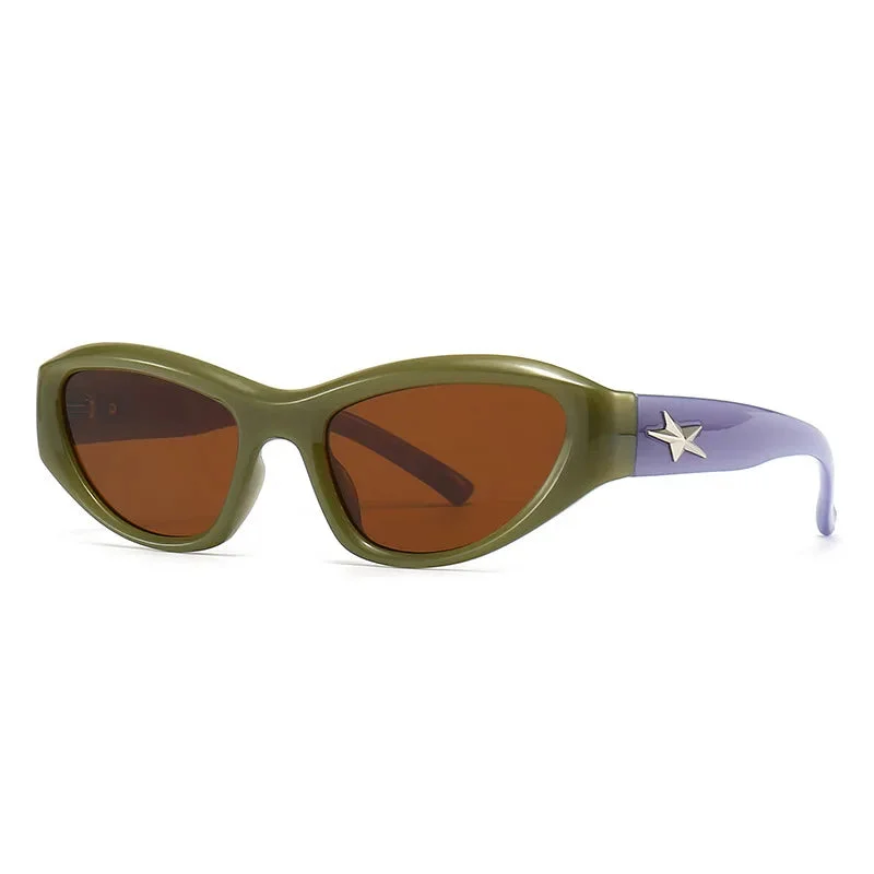 Brownm Star Wrap Around Sunglasses