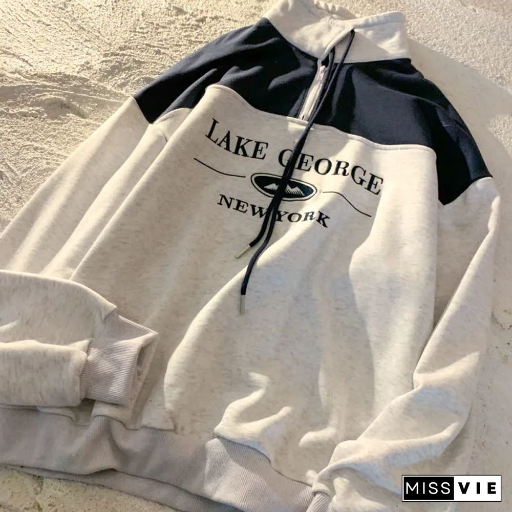 Unisex Vintage College Polo Sweatshirt