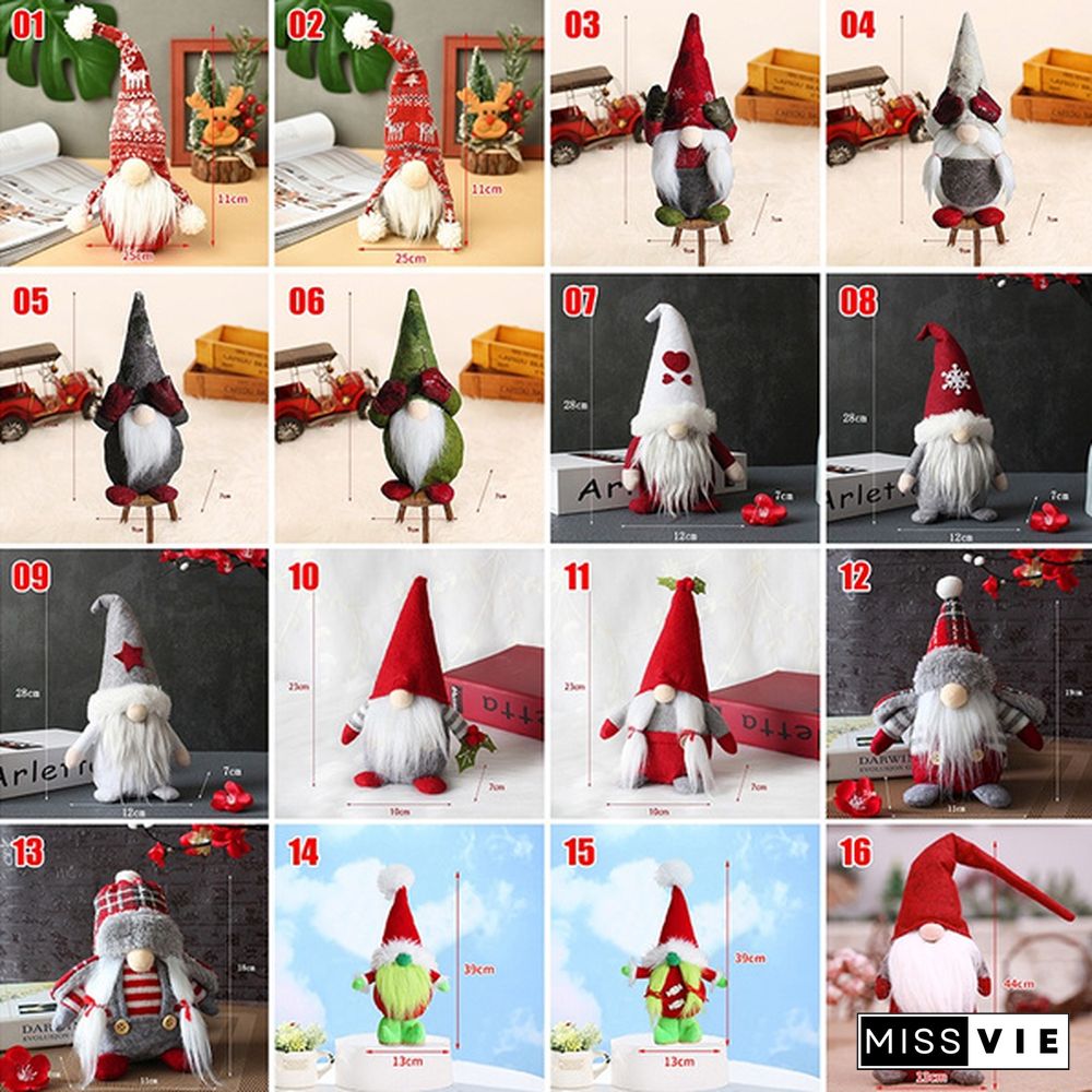 34Styles Elf Doll Ornaments Faceless Plush Doll Rudolph Gnomes Dwarf Santa Claus Swedish Tomte Dwarf