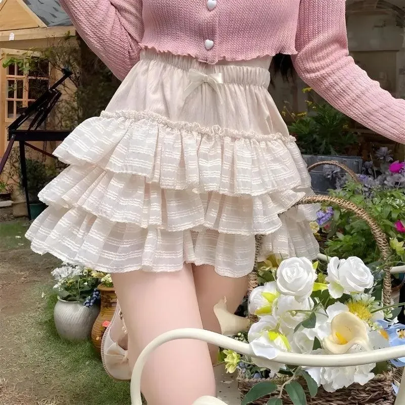 Brownm Ruffle Mini Skirt