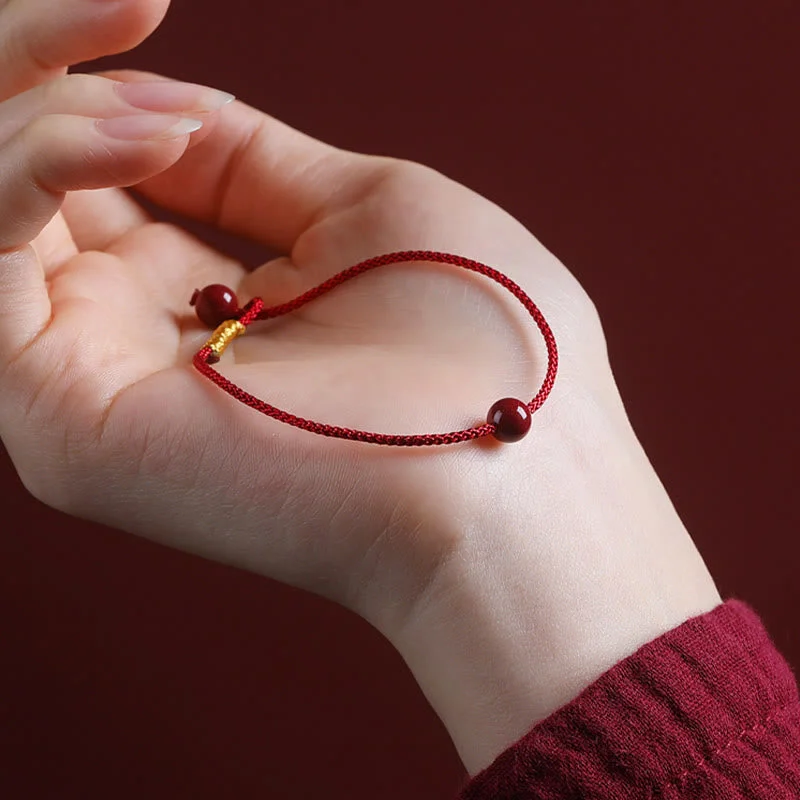 Cinnabar Red Agate Blessing Red String Bracelet