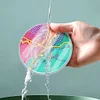 (US Only)4pcs Set DIY River Full Drill Diamond Painting Coaster Can Be Washed With Water