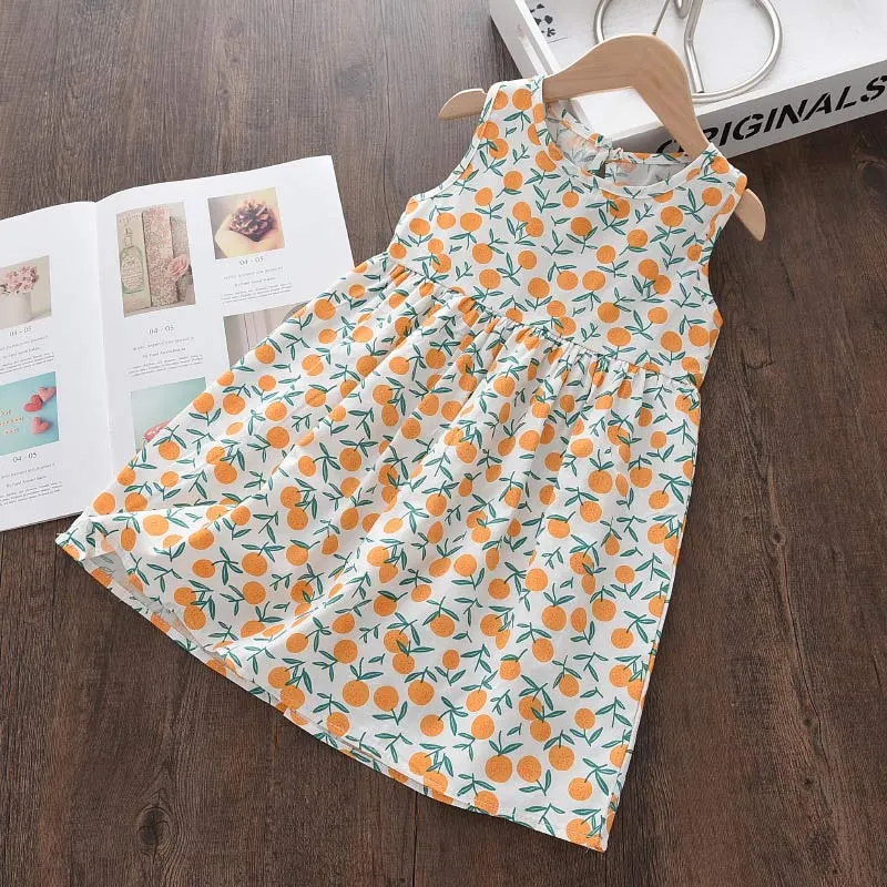 Bear Leader Girls Floral Dresses 2022 New Fashion Sweet Kids Flowers Corset Sleeveless Vestidos Children Clothing 3-8 Years