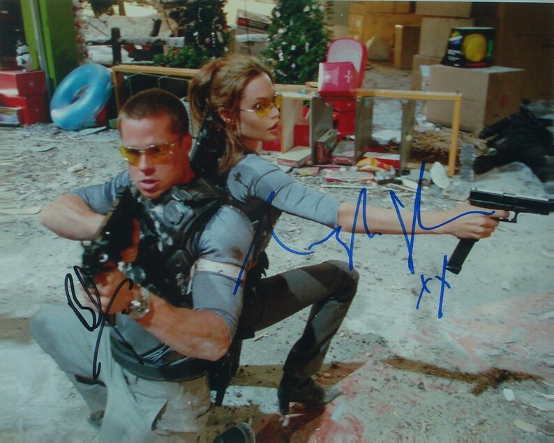 ANGELINA JOLIE & BRAD Pitt Signed Photo Poster painting x2 Mr. And Mrs. Smith wcoa