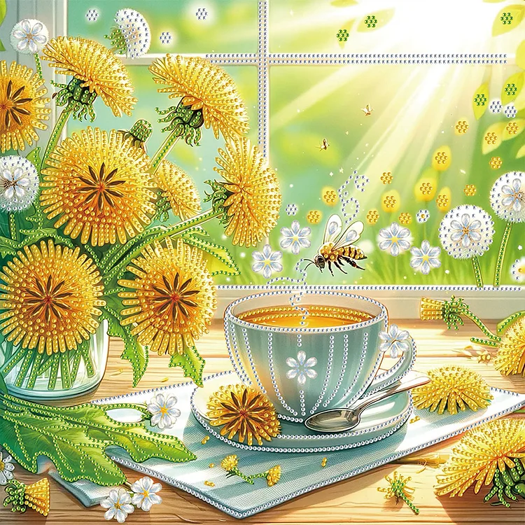 Dandelions 40*40CM (Canvas) Special Shaped Drill Diamond Painting gbfke