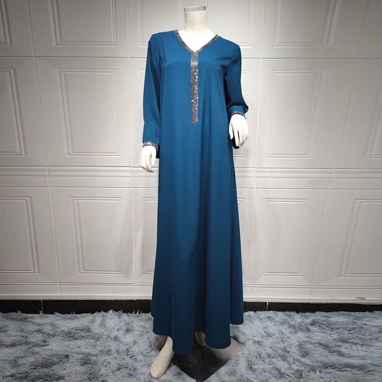 African Americans fashion QFY Robe Musulmane Longue 2022 Abaya Dubai Turkey Muslim Long Sleeve Dress Loose Boubou Evening Gowns Islamic Clothing For Women Ankara Style QueenFunky